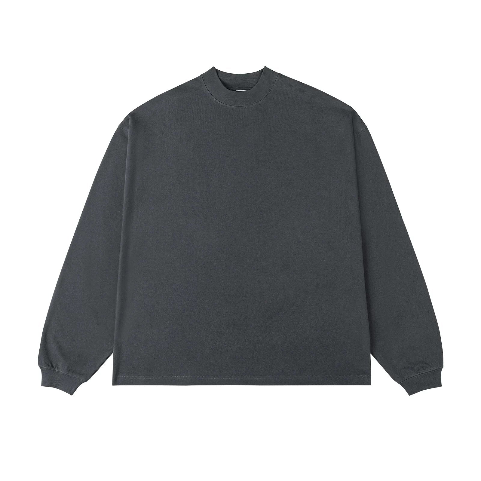 Drop-Shoulder Mock-Neck Long-Sleeve Tee 서브 이미지