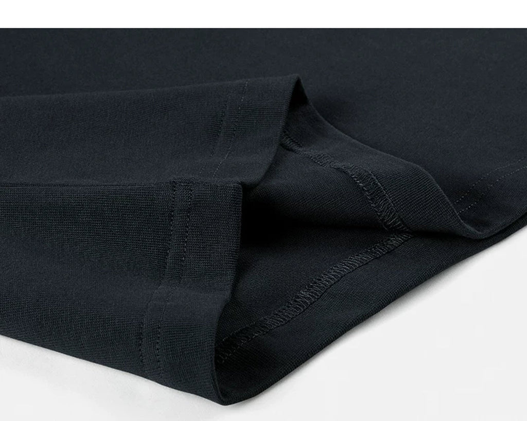 Drop-Shoulder Mock-Neck Long-Sleeve Tee - COPPING THREADS - IDLT