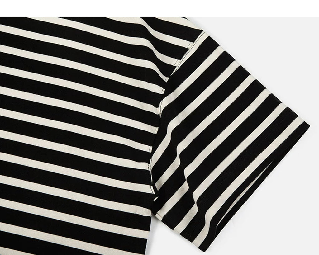 Drop-Shoulder Striped Tee - COPPING THREADS - IDLT