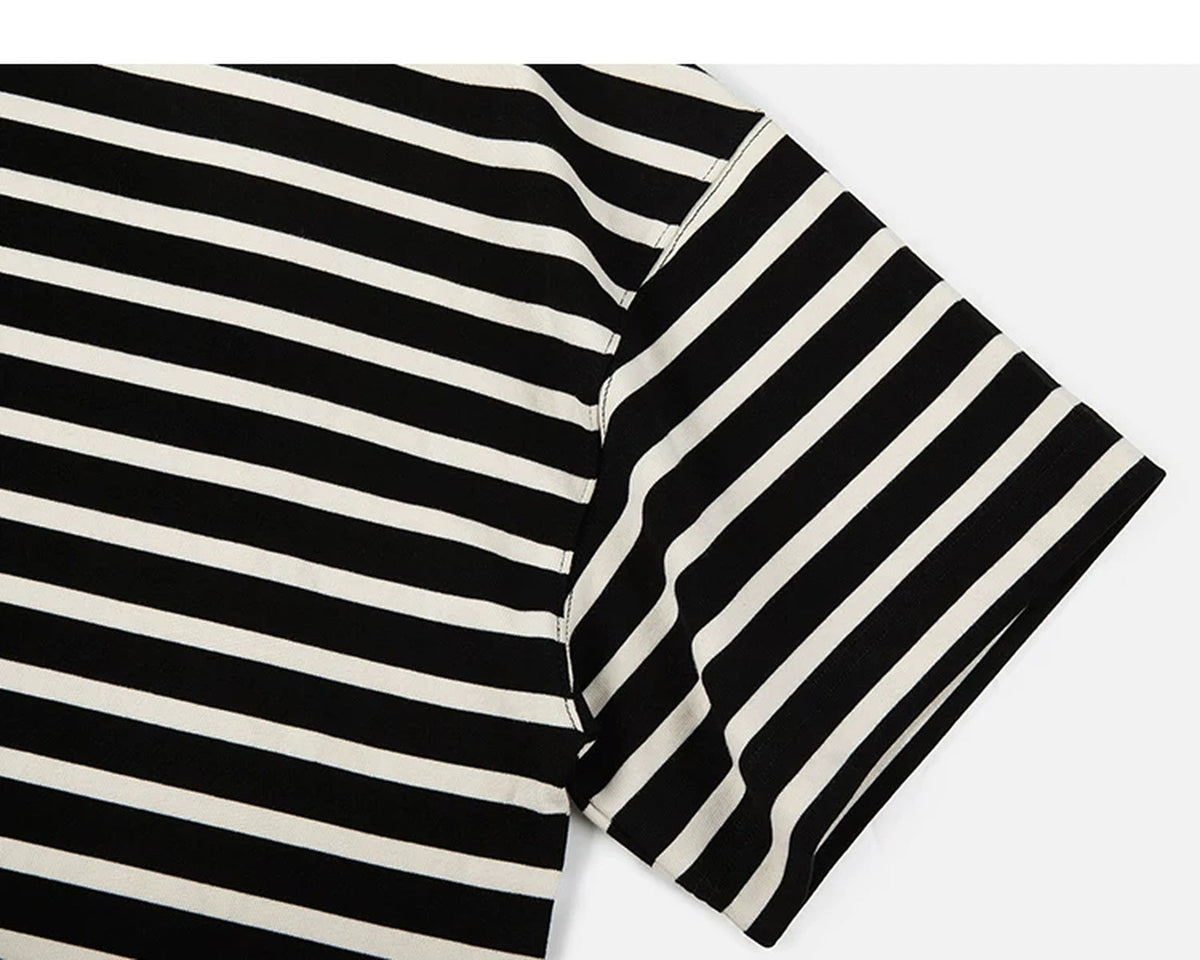Drop-Shoulder Striped Tee - COPPING THREADS - IDLT