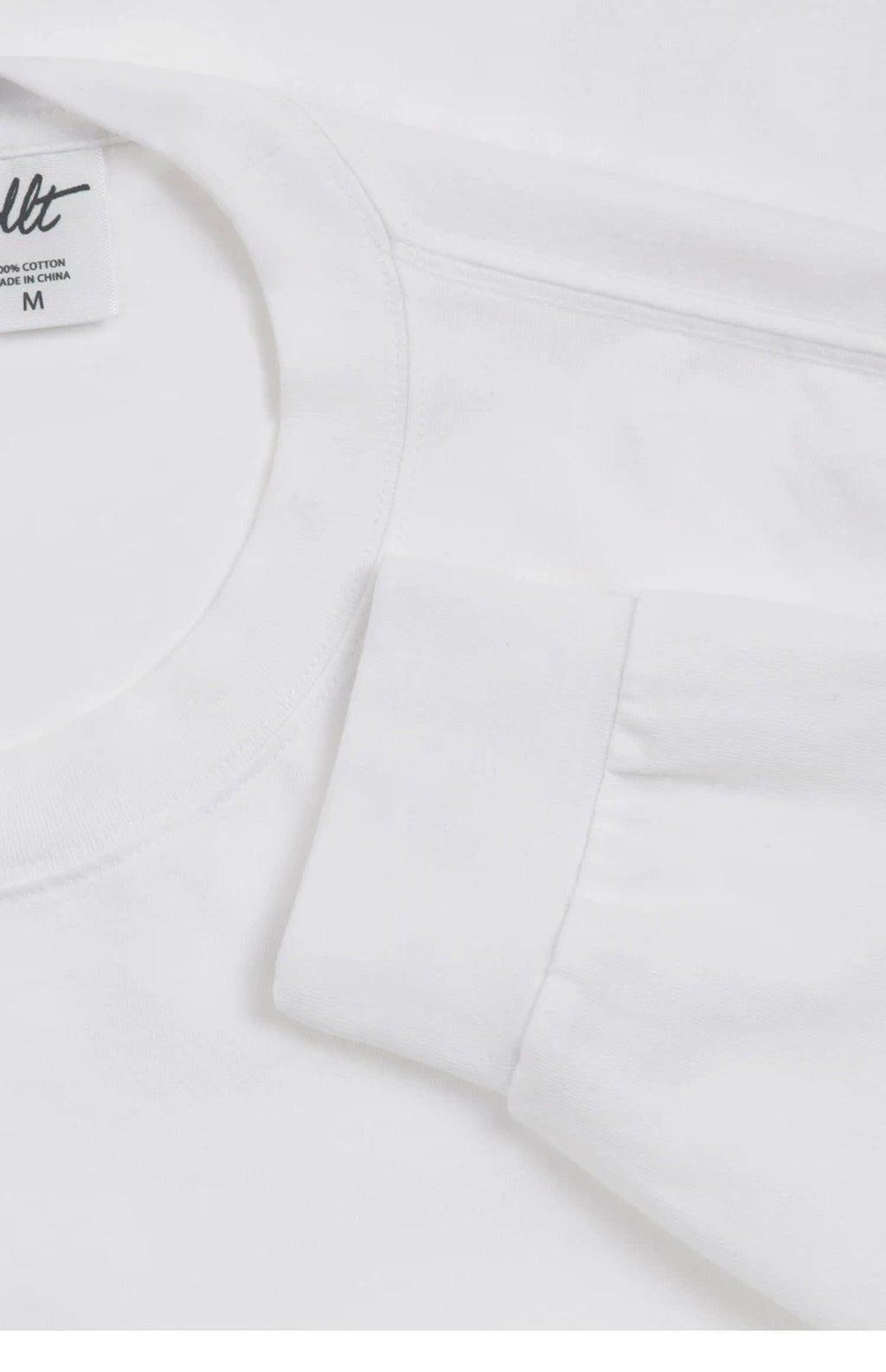 IDLT long sleeve pocket T-shirt, white neckline and cuff.