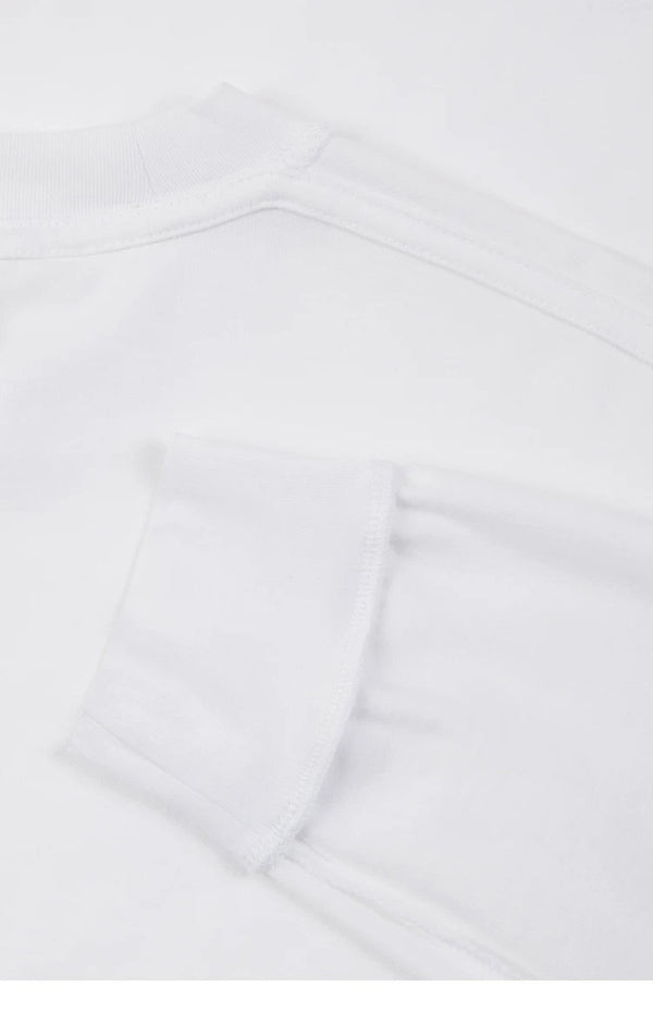 IDLT long sleeve pocket T-shirt, white shoulder seam and cuff.