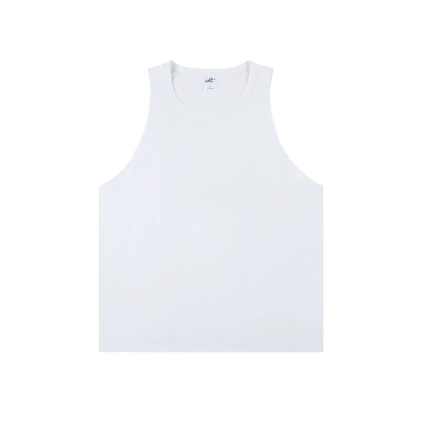 IDLT tank top, white front.