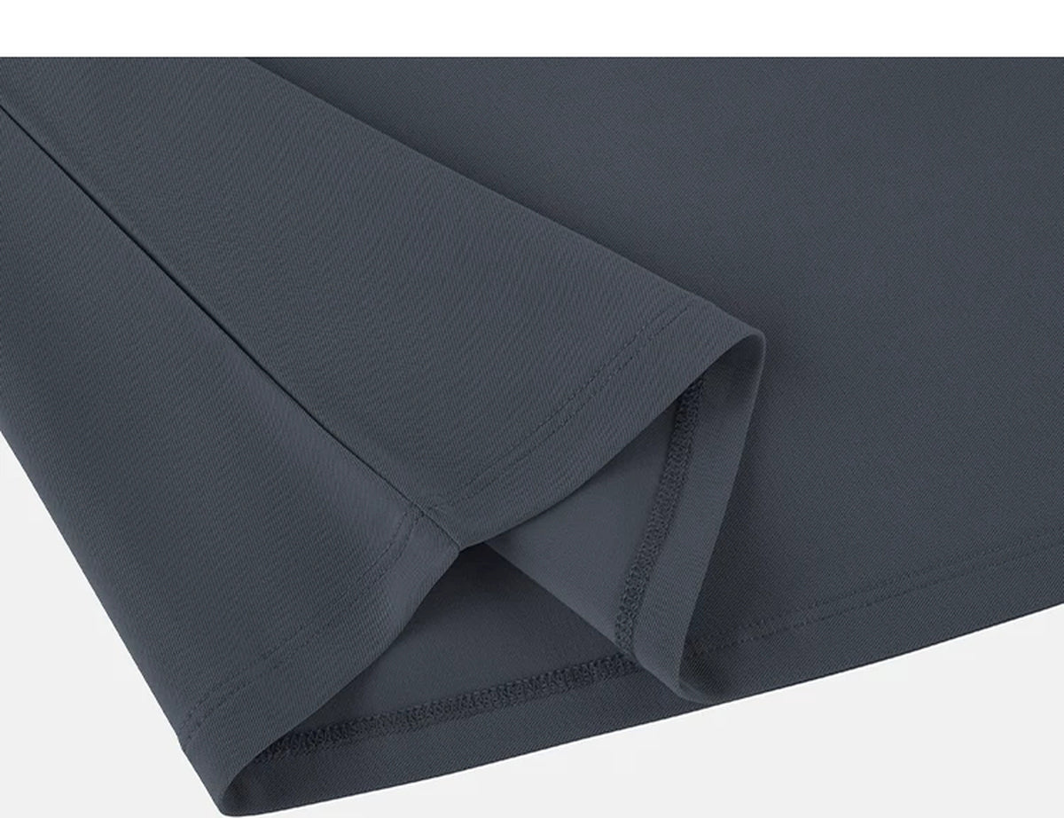 IDLT tank top, dark gray folded hem.