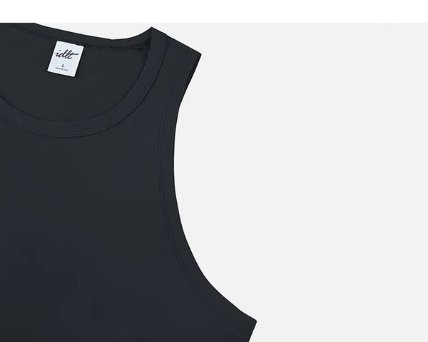IDLT tank top, black neckline and armhole.