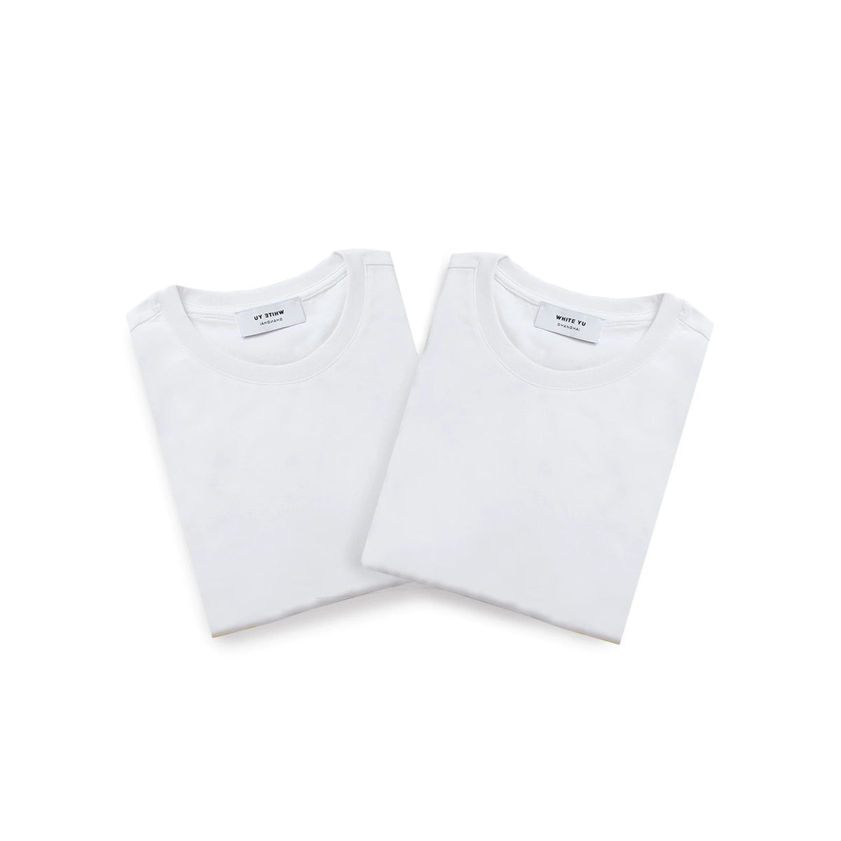IDLT long sleeve T-shirt, white folded pair.