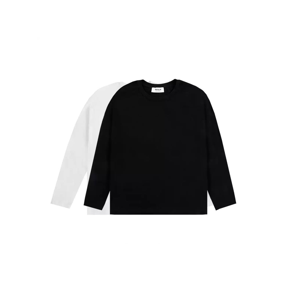 IDLT long sleeve T-shirt, black and white color lineup.