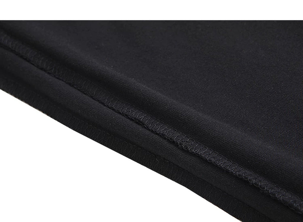 IDLT long sleeve T-shirt, black hem stitching.