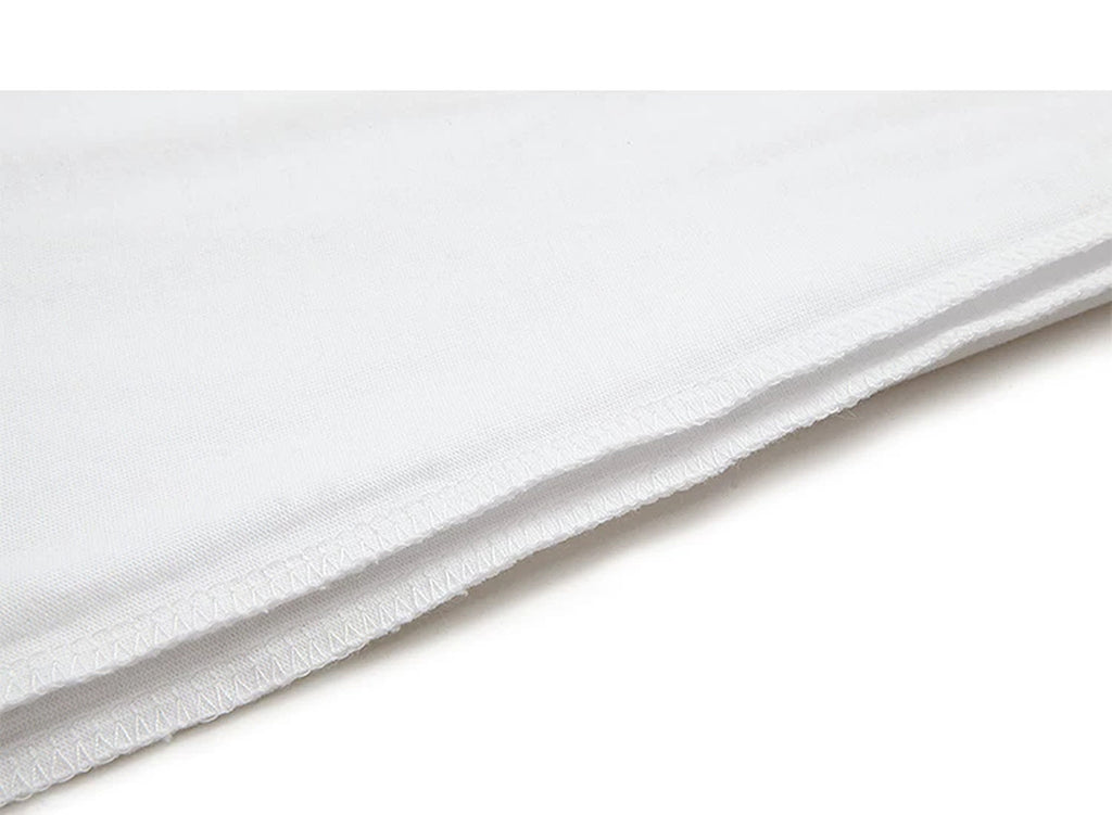IDLT long sleeve T-shirt, white hem stitching.