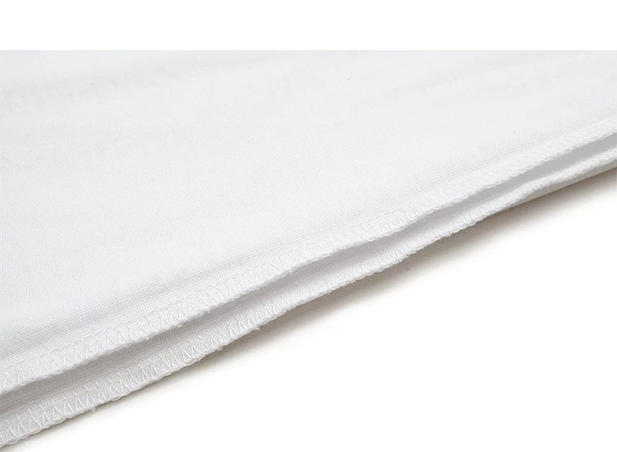 IDLT long sleeve T-shirt, white hem stitching.