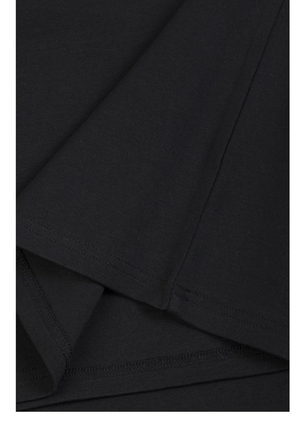 IDLT mock neck top, black hem and inner seam.