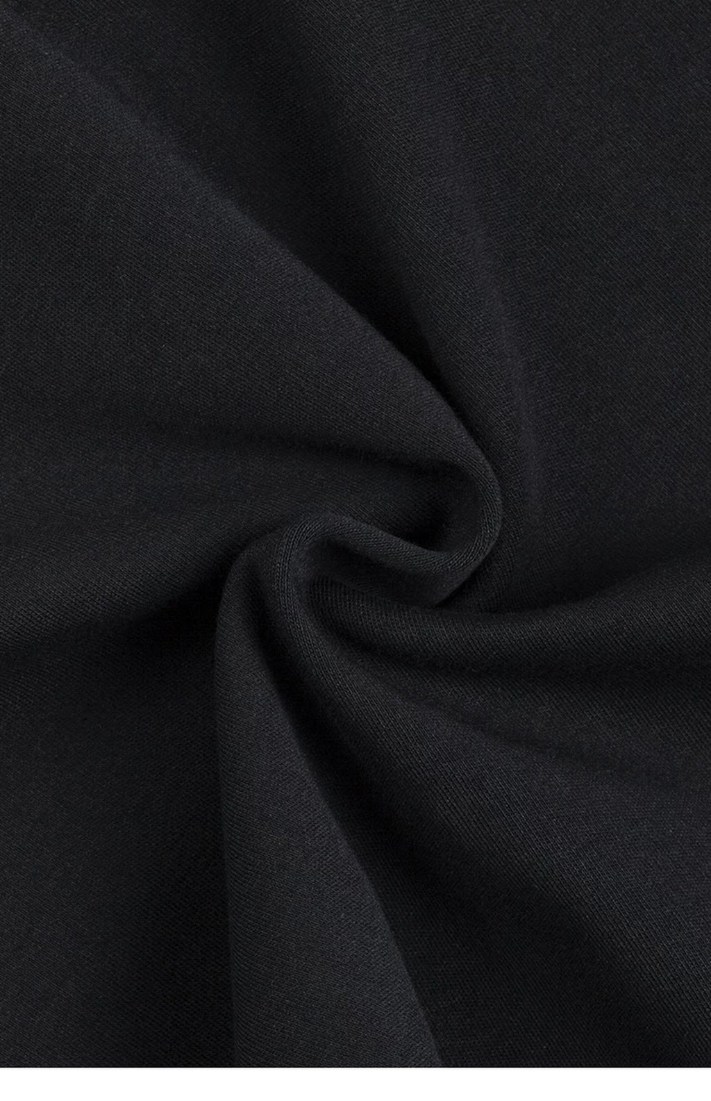 IDLT mock neck top, black gathered fabric texture.