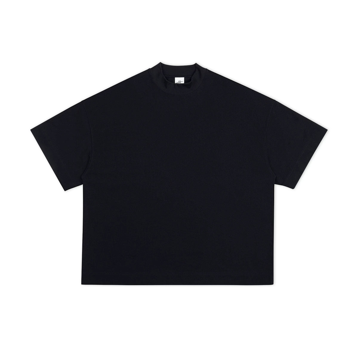 IDLT T-shirt, black front.
