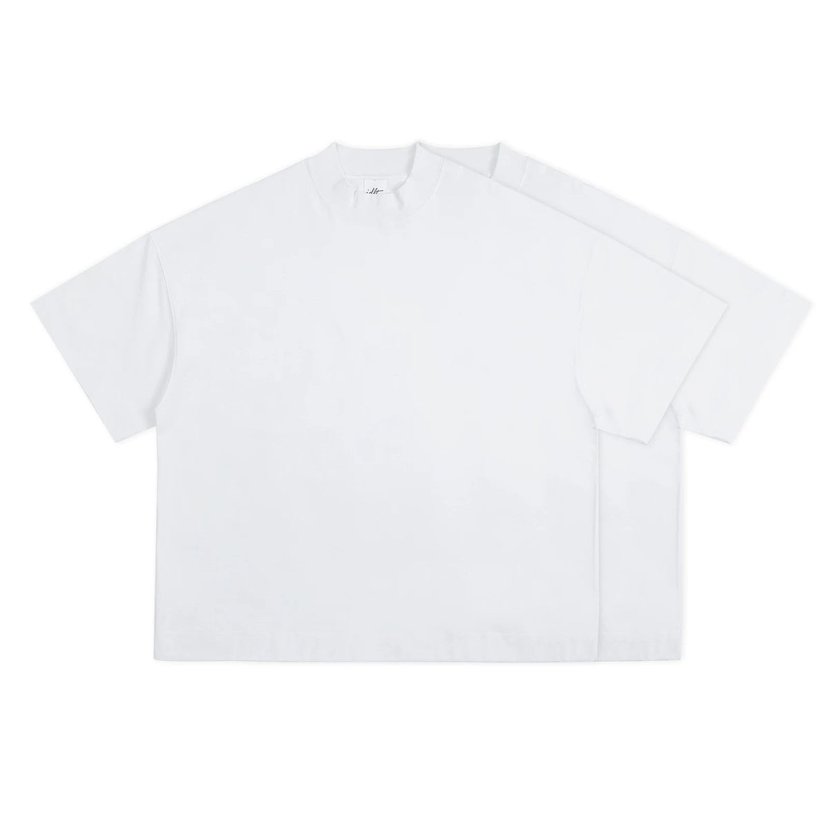 IDLT T-shirt, white layered pair.