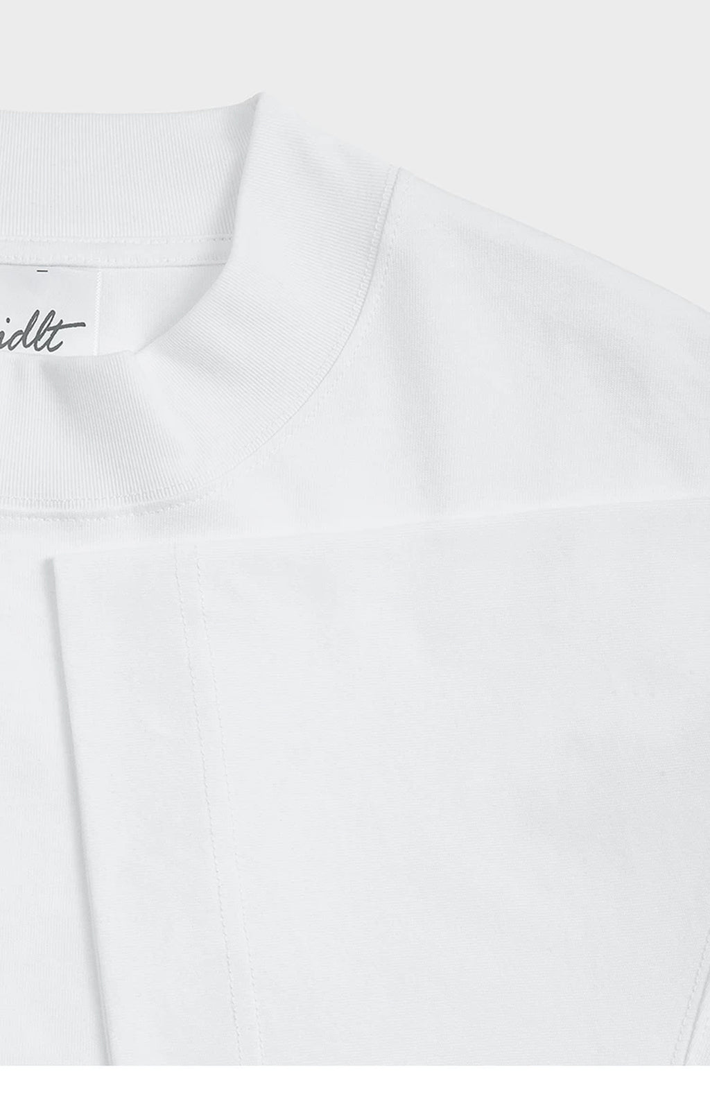 IDLT T-shirt, white neckline and sleeve.