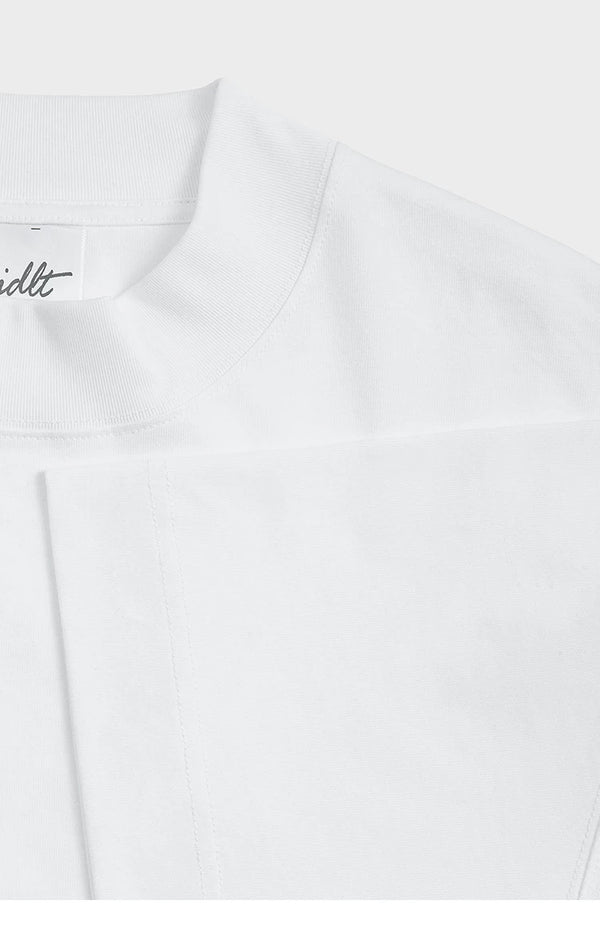 IDLT T-shirt, white neckline and sleeve.