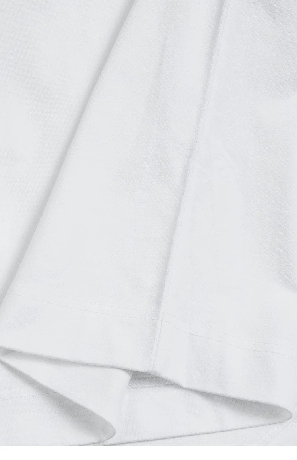 IDLT T-shirt, white folded hem.