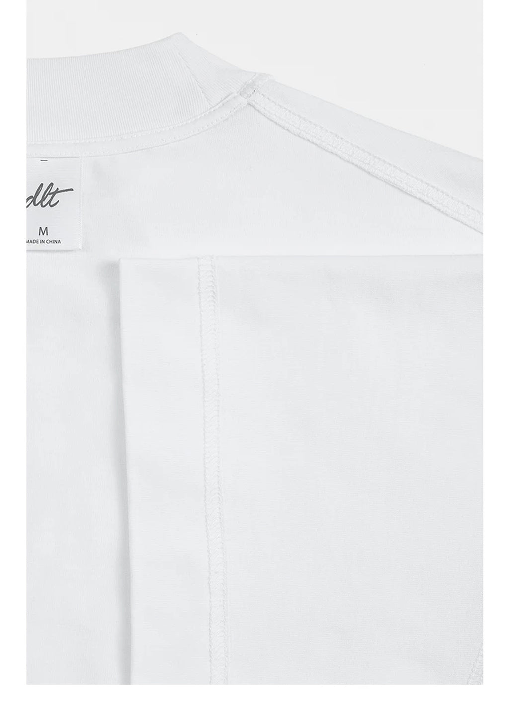 IDLT T-shirt, white inner neckline and sleeve seam.