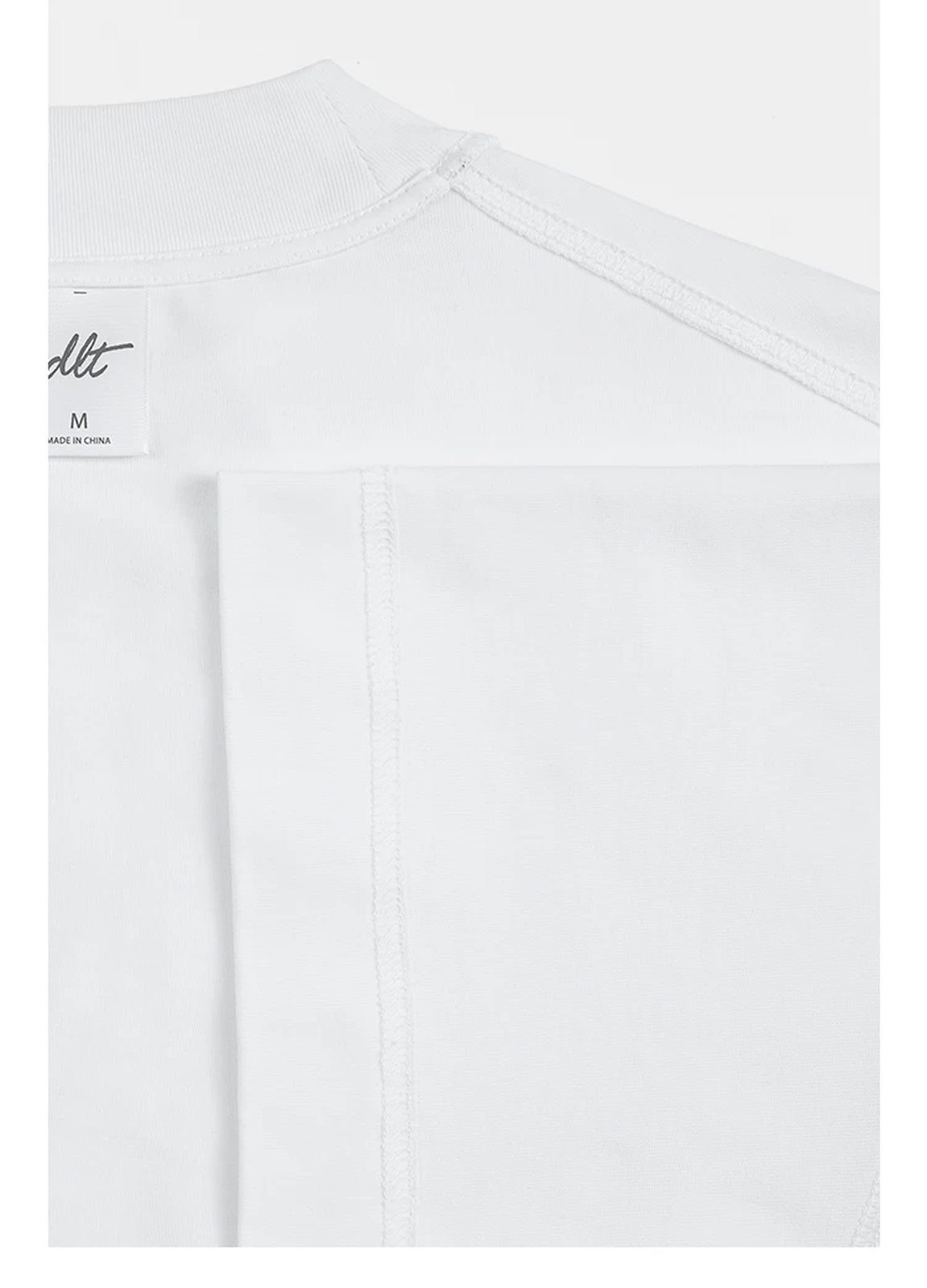 IDLT T-shirt, white inner neckline and sleeve seam.