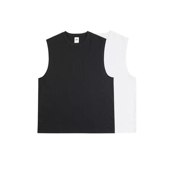 IDLT sleeveless T-shirt, black and white color lineup.