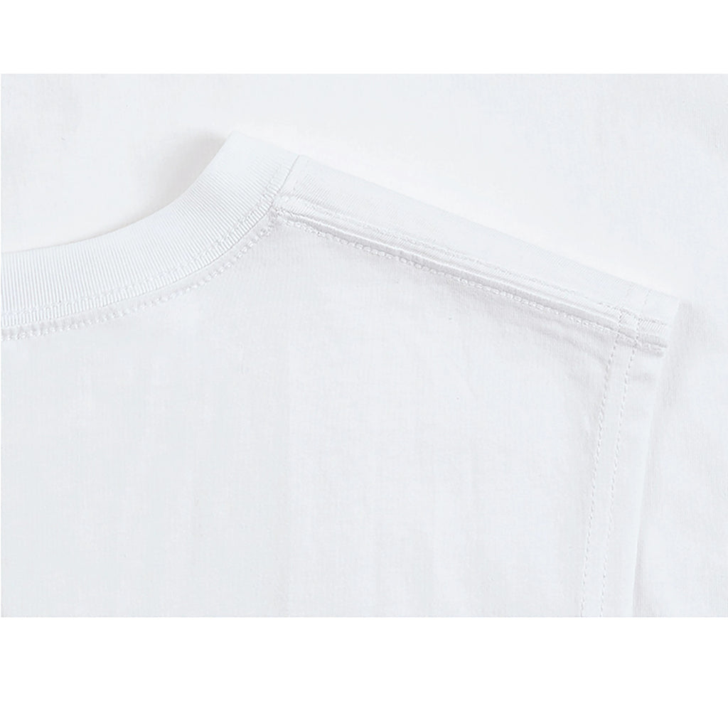 IDLT sleeveless T-shirt, white shoulder seam.