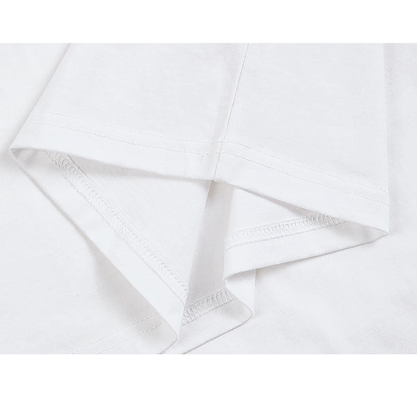 IDLT sleeveless T-shirt, white folded hem.