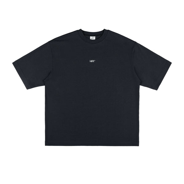 IDLT logo T-shirt, black front.