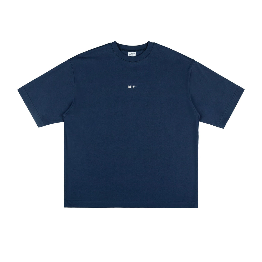 IDLT logo T-shirt, navy front.