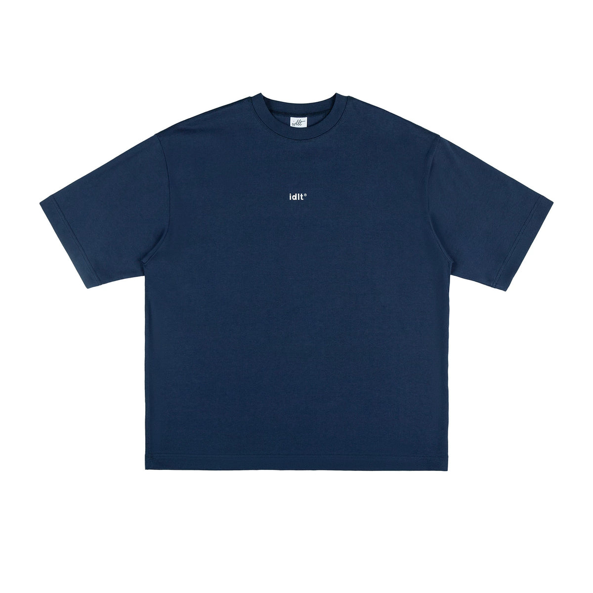 IDLT logo T-shirt, navy front.