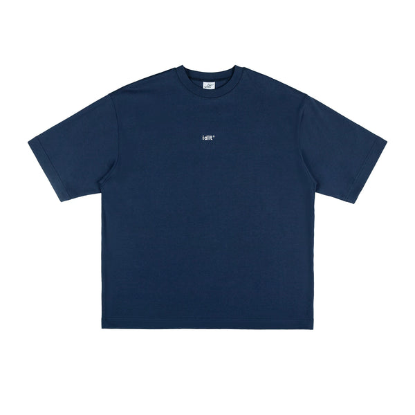 IDLT logo T-shirt, navy front.