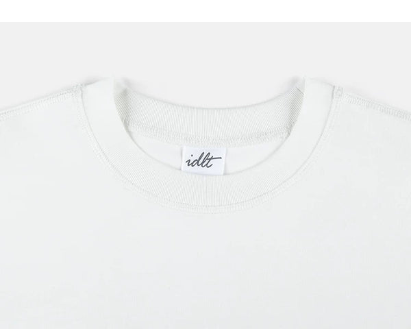 IDLT logo T-shirt, white crewneck.