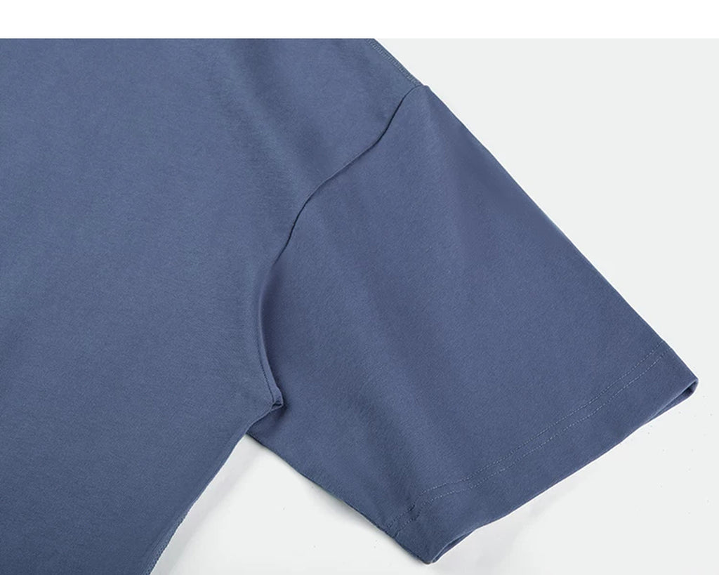 IDLT logo T-shirt, blue sleeve.
