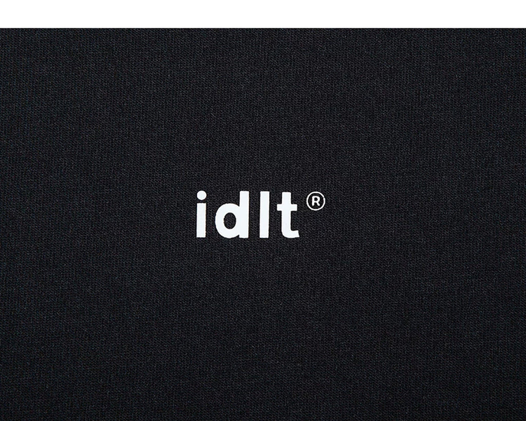 IDLT logo T-shirt, black chest logo.