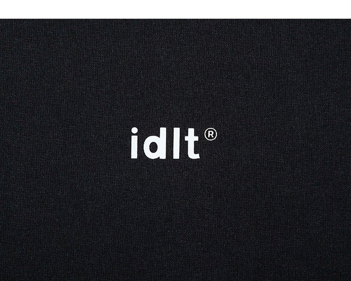 IDLT logo T-shirt, black chest logo.