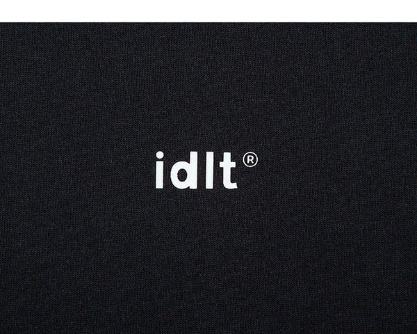 IDLT logo T-shirt, black chest logo.