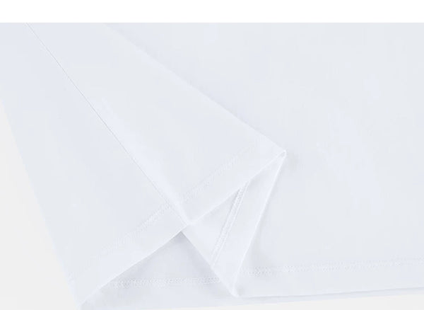 IDLT T-shirt, white folded hem.
