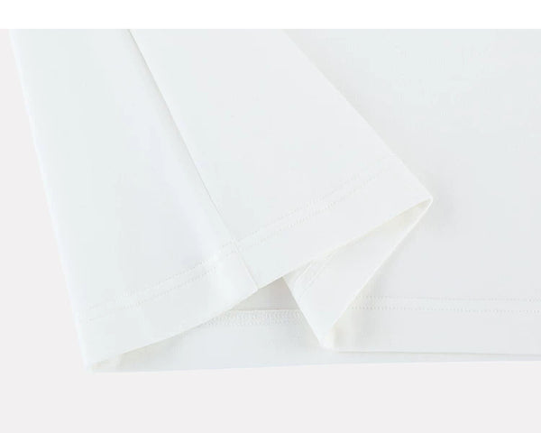 IDLT T-shirt, white folded hem.