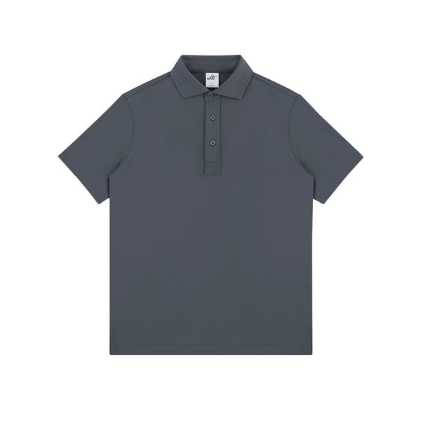 IDLT polo shirt, dark gray front.