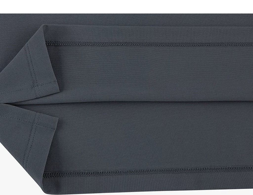 IDLT polo shirt, dark gray inner hem stitching.