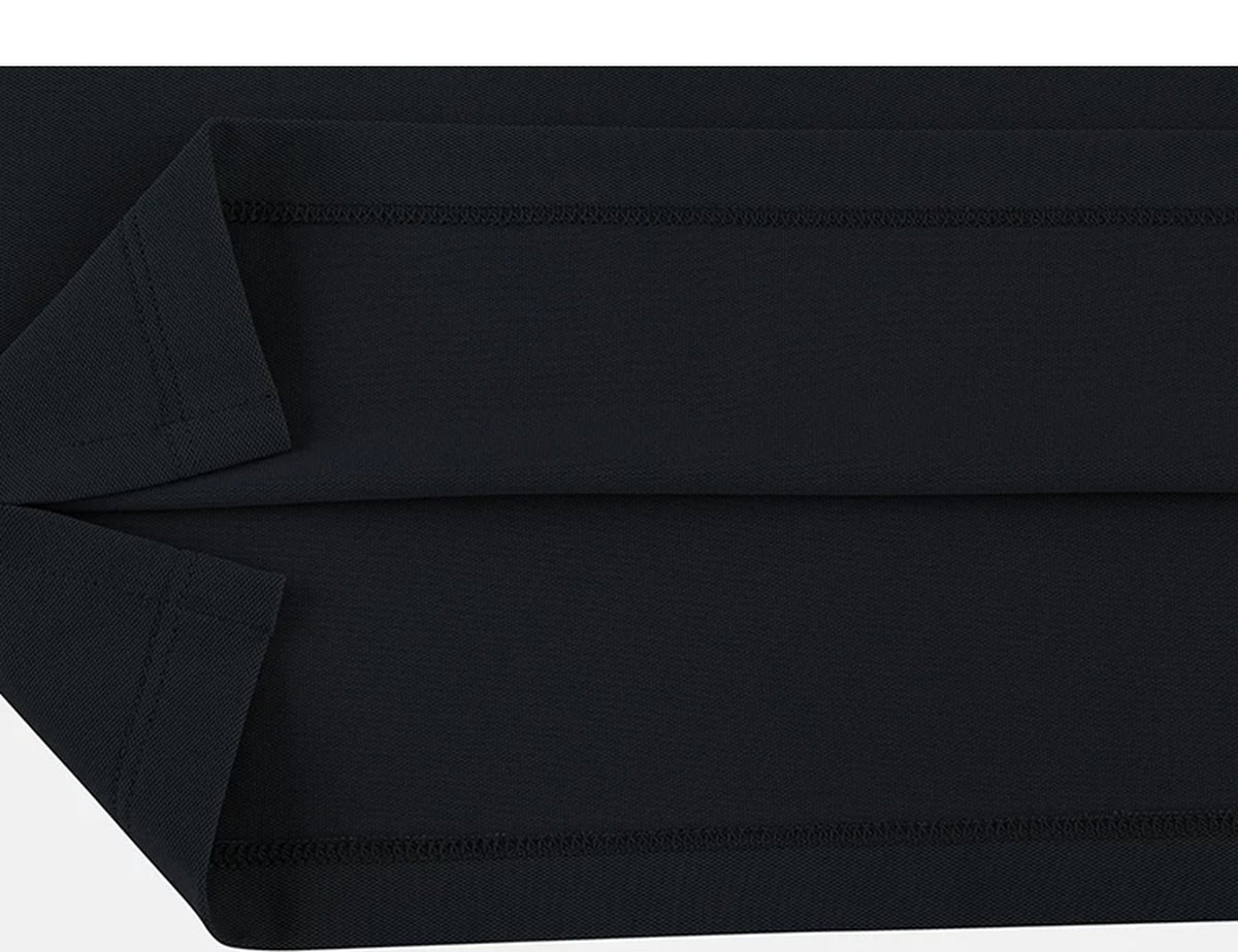 IDLT polo shirt, black inner hem stitching.