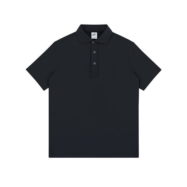 Clean-Cut Short-Sleeve Polo, black front view.