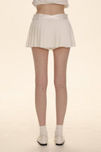 Dual - Sided Satin Ribbon Pleated Mini Skirt - COPPING THREADS - MOROMORO