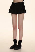 Dual - Sided Satin Ribbon Pleated Mini Skirt - COPPING THREADS - MOROMORO