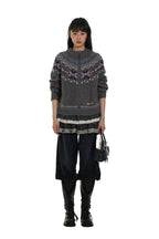 Dual Zippers Snowflake Hand - Embroidered Pearl Wool Cardigan - COPPING THREADS - MOROMORO