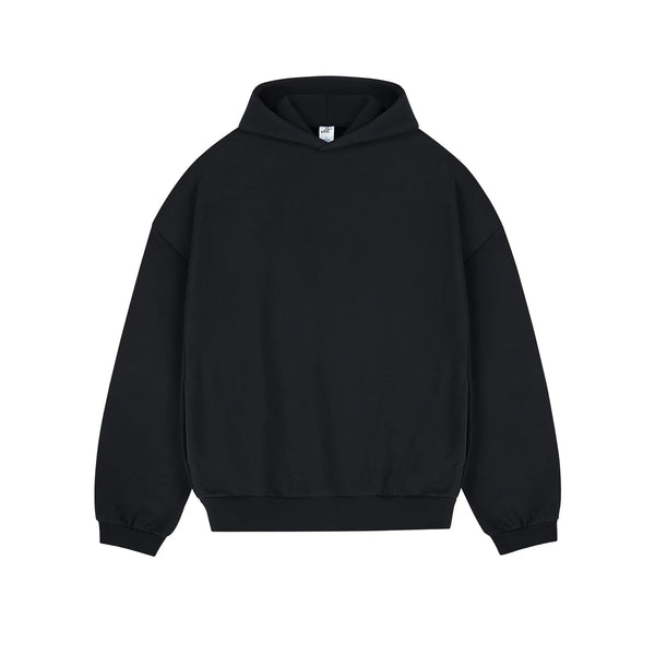 IDLT hoodie, black front.