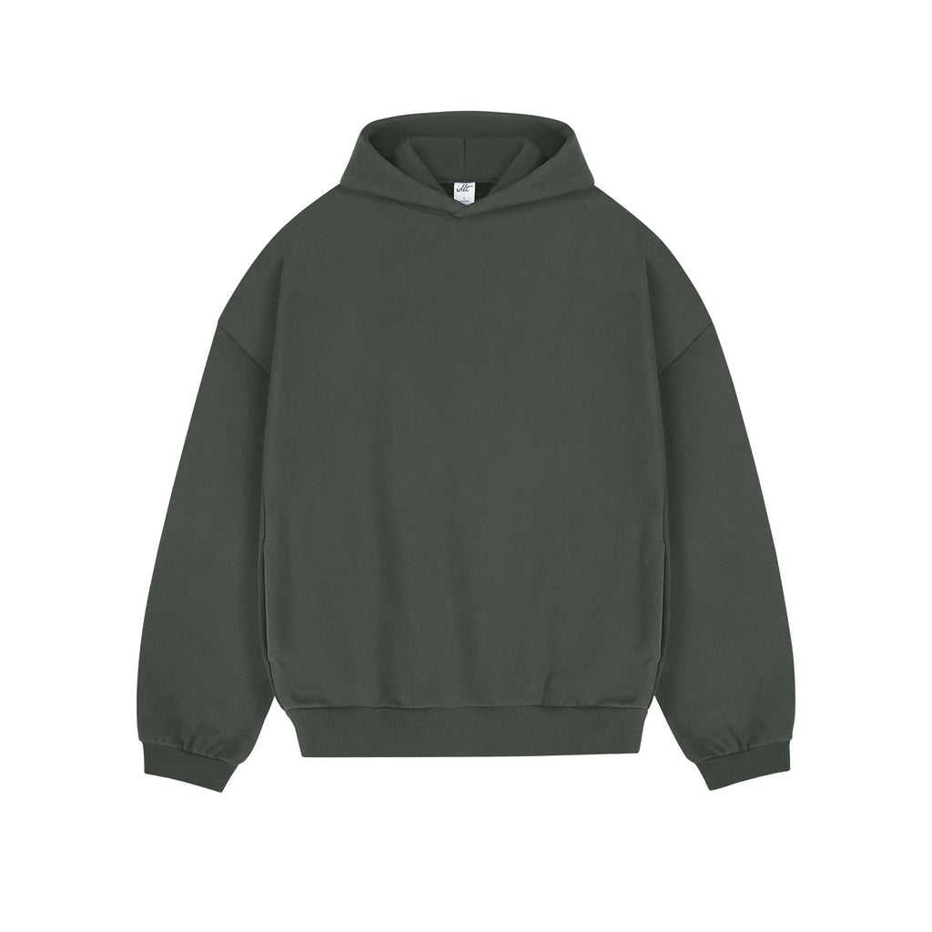 IDLT hoodie, green front.