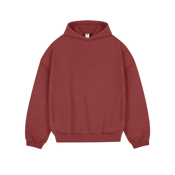 IDLT hoodie, red front.