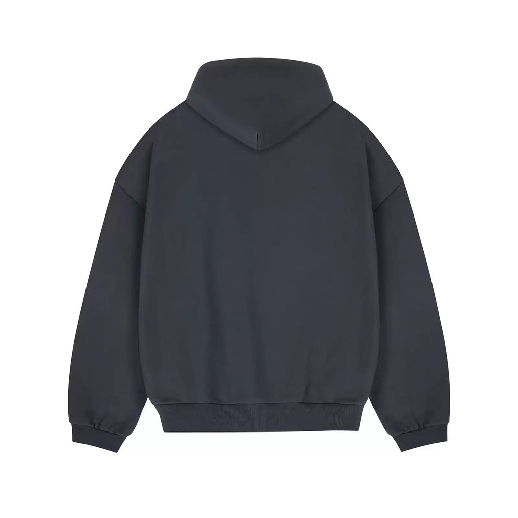 IDLT hoodie, dark gray back.