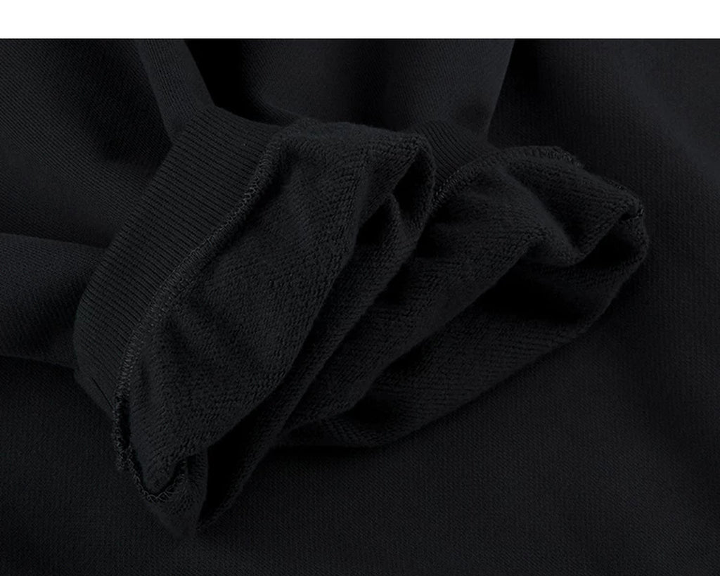 IDLT hoodie, black turned cuffs.