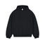 IDLT zip hoodie, black front.